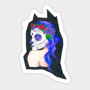 Día Los Muertos Woman Sticker